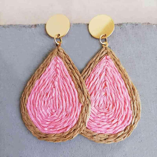 Raffia Grass Teardrop Earrings - Trendsi