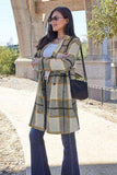 Double Take Full Size Plaid Button Up Lapel Collar Coat - Trendsi - Flyclothing LLC