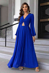 Twist Front Cutout Long Sleeve Dress - Trendsi - Flyclothing LLC