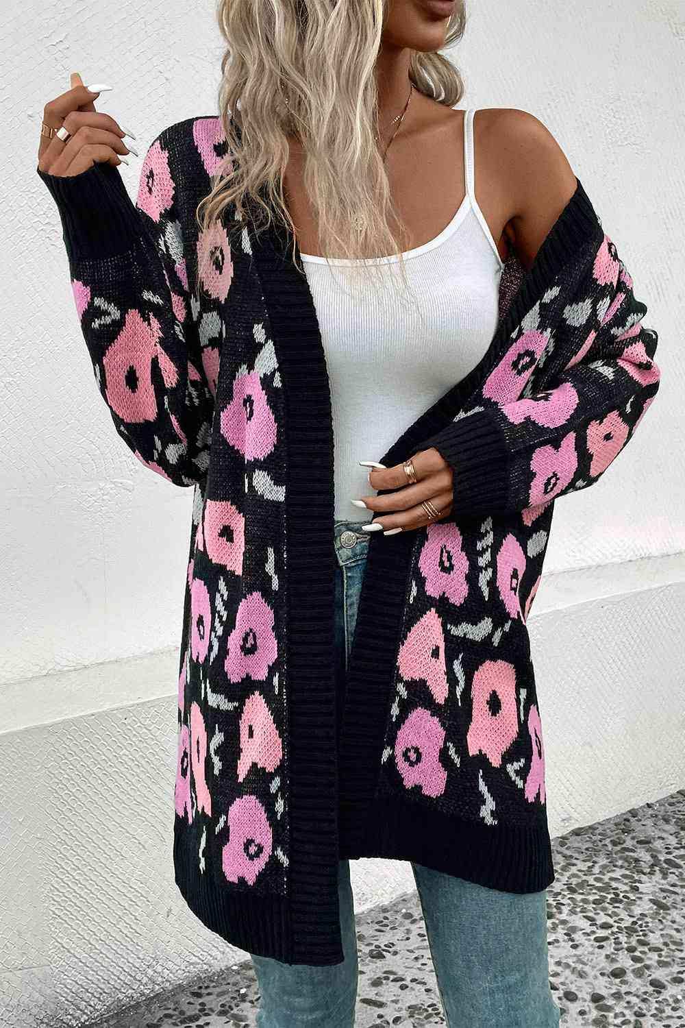 Open Front Longline Cardigan - Trendsi - Flyclothing LLC