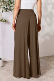 Double Take Full Size Smocked Wide Waistband Wide Leg Pants - Trendsi - Flyclothing LLC
