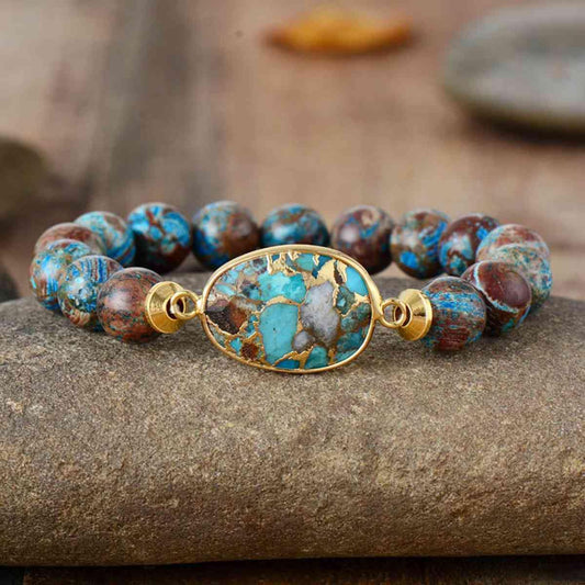 Natural Stone Beaded Bracelet - Trendsi