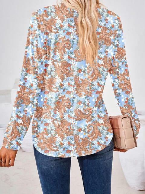 Full Size Square Neck Long Sleeve Blouse - Trendsi