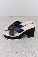 Weeboo Cherish The Moments Contrast Platform Sandals in Black - Trendsi - Flyclothing LLC