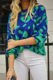 Leopard Round Neck Dropped Shoulder Sweater - Trendsi - Flyclothing LLC