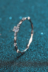 Moissanite 925 Sterling Silver Rhodium-Plated Ring - Trendsi - Flyclothing LLC