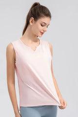 Notched Wide Strap Active Tank - Trendsi - Flyclothing LLC
