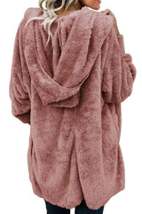 Teddy Hooded Jacket with Pockets - Trendsi - Flyclothing LLC