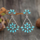 Artificial Turquoise Teardrop Earrings - Trendsi