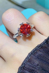 2 Carat Moissanite 6-Prong Ring in Phoenix Fire - Flyclothing LLC