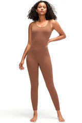 Crisscross Wide Strap Active Jumpsuit - Trendsi - Flyclothing LLC
