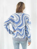 Round Neck Dropped Shoulder Sweater - Trendsi