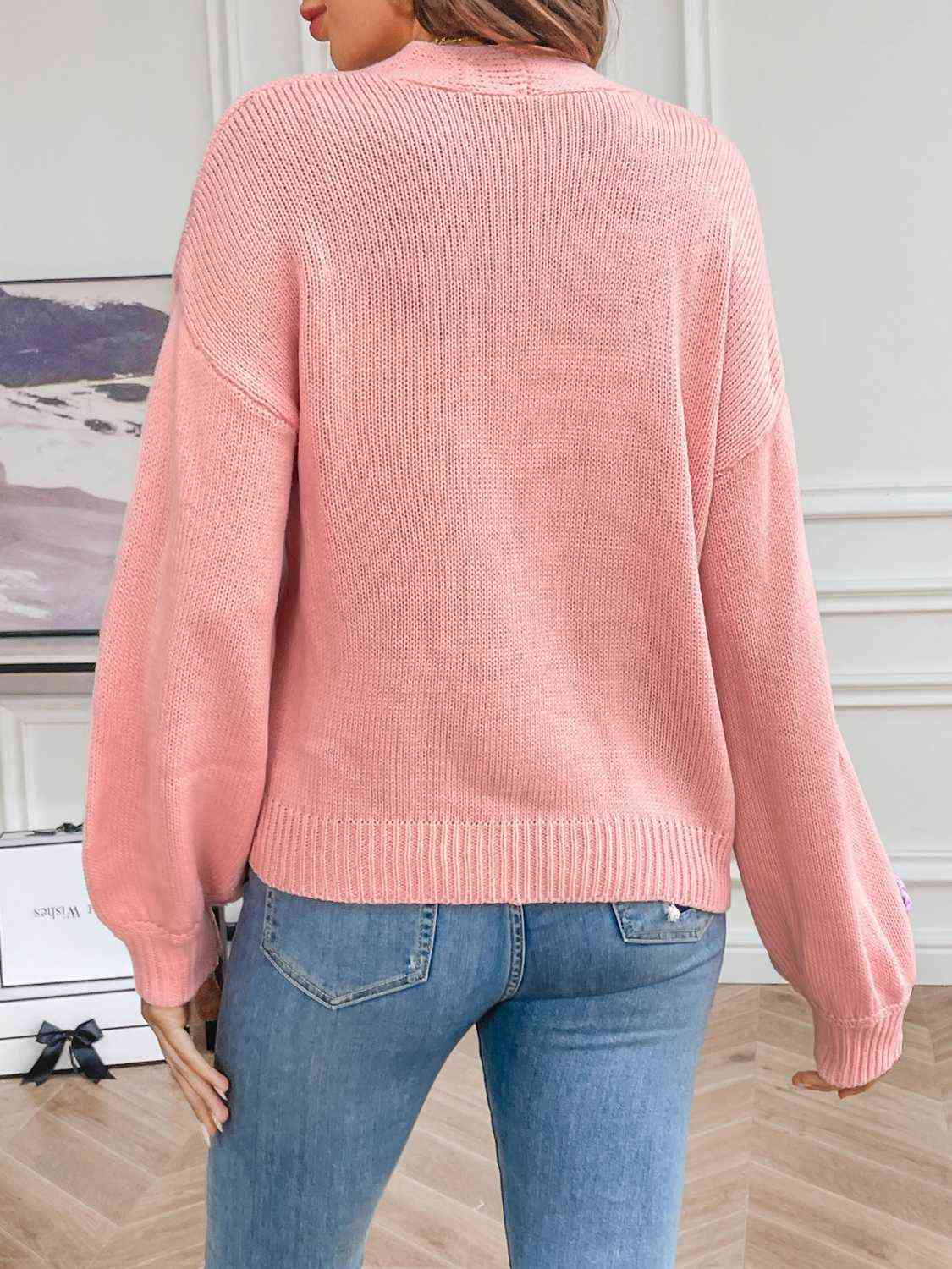 Floral Long Sleeve Open Front Cardigan - Trendsi - Flyclothing LLC