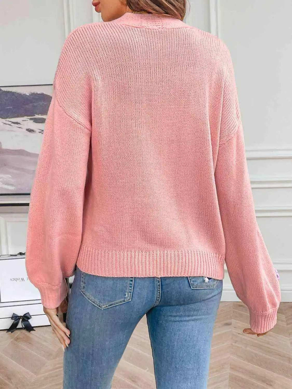 Floral Long Sleeve Open Front Cardigan - Trendsi - Flyclothing LLC