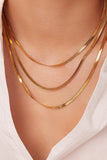 Triple-Layered Snake Chain Necklace - Trendsi