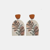 Geometrical Shape Wooden Drop Earrings - Trendsi