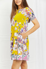 Celeste In The Meadow Full Size Contrast Mini Dress - Trendsi