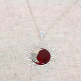 Sun and Moon Red Jasper Pendant with Chain - Artisana - Flyclothing LLC