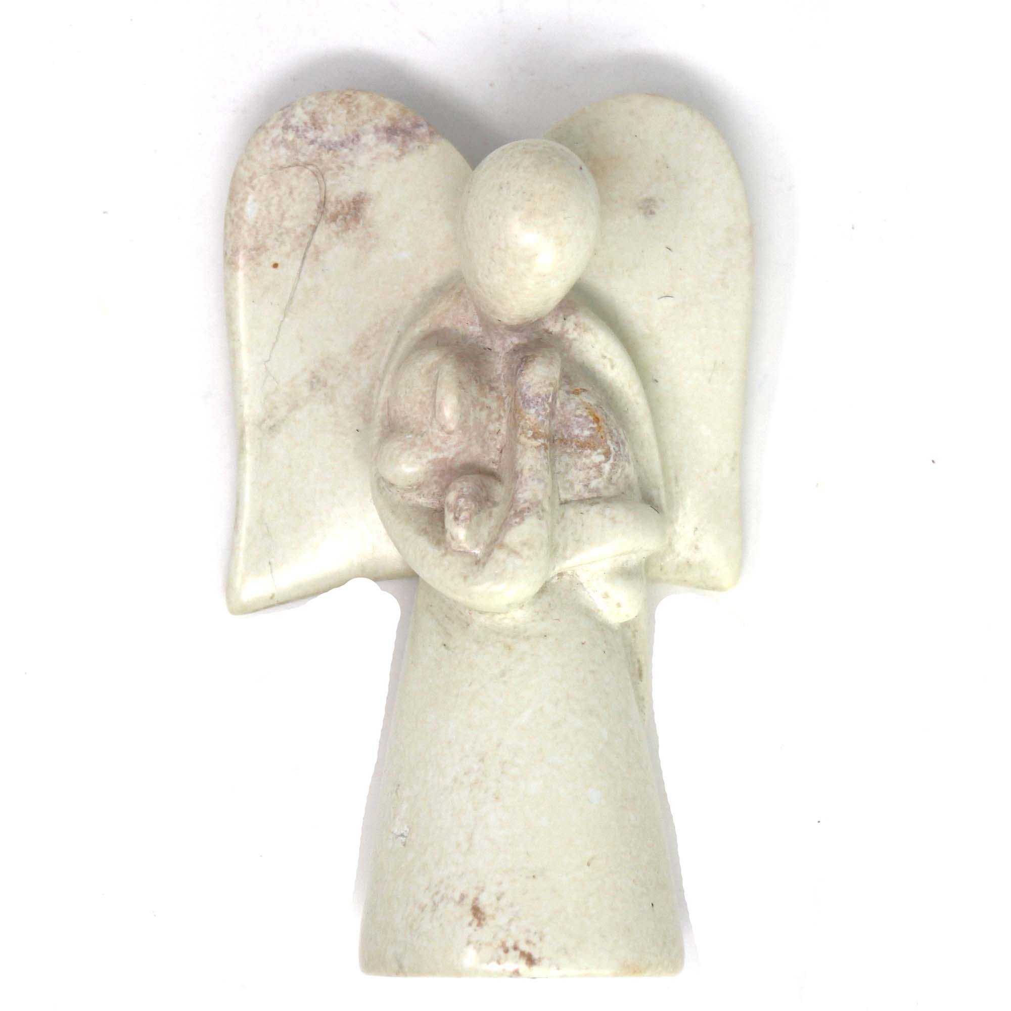 Angel Soapstone Sculpture Holding Dog - Flyclothing LLC