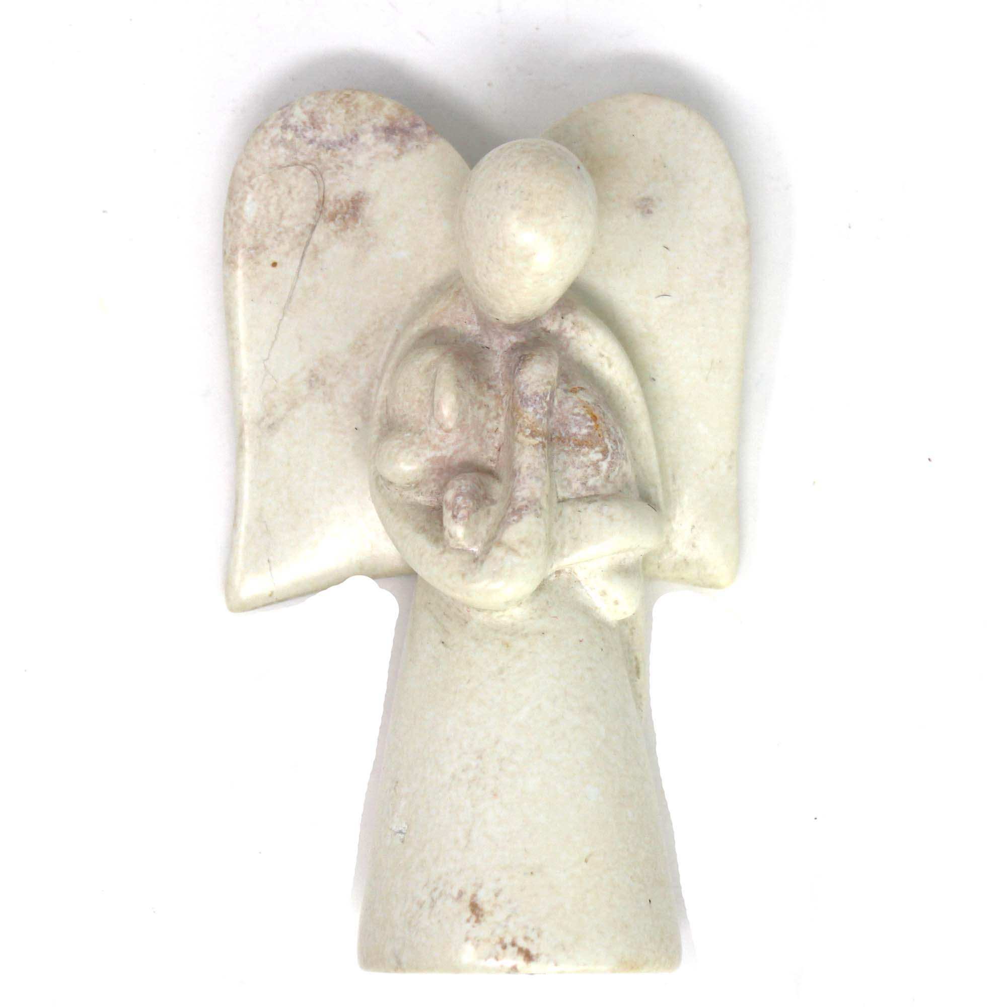 Angel Soapstone Sculpture Holding Dog - SMOLArt - Flyclothing LLC