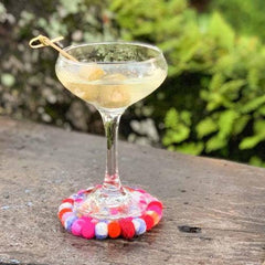 Hand Crafted Felt Ball Coasters from Nepal: 4-pack, Rainbow - Global Groove (T) - Global Groove