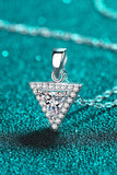 925 Sterling Silver Triangle Moissanite Pendant Necklace - Trendsi