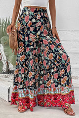Floral High Waist Palazzo Pants - Trendsi - Flyclothing LLC