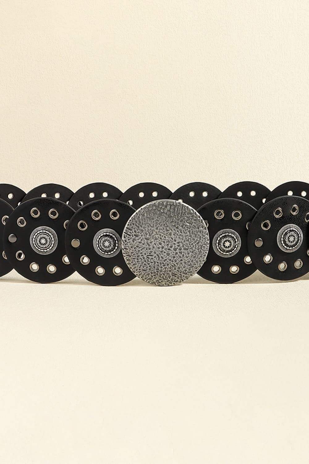 Round Shape PU Leather Belt - Trendsi - Flyclothing LLC