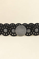 Round Shape PU Leather Belt - Trendsi - Flyclothing LLC