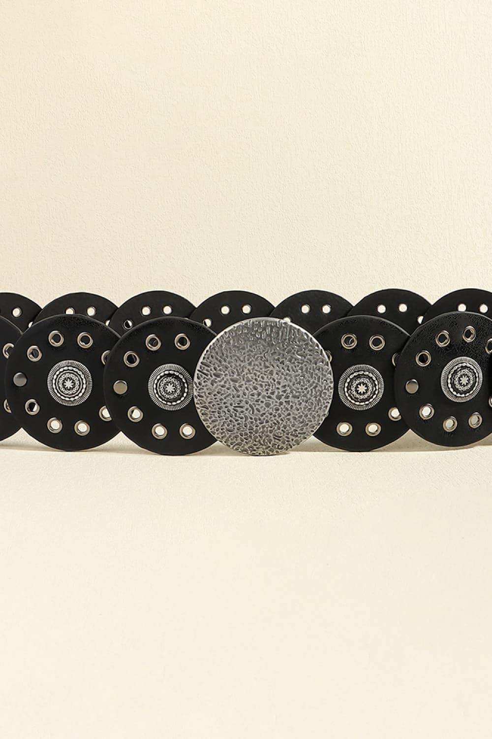 Round Shape PU Leather Belt - Trendsi - Flyclothing LLC