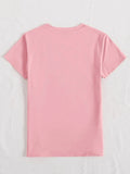 Rabbit Round Neck Short Sleeve T-Shirt - Trendsi