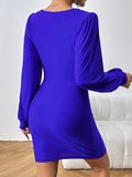 Cutout Long Sleeve Ruched Dress - Trendsi