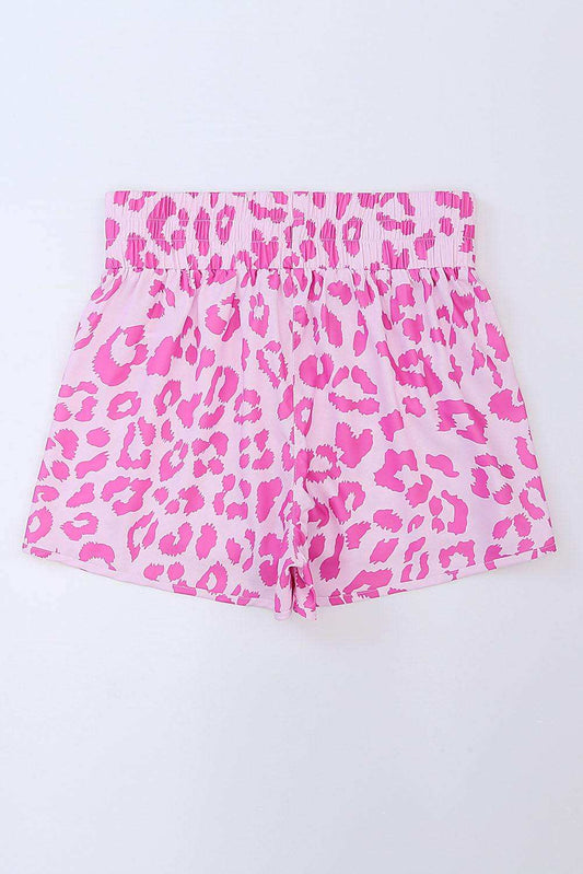 Leopard Elastic Waist Shorts - Trendsi - Flyclothing LLC