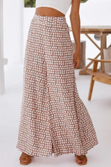 Polka Dot High Waist Wide Leg Pants with Pockets - Trendsi - Flyclothing LLC