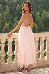 Lace-Up Backless Mesh Dress - Trendsi - Flyclothing LLC