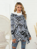 Printed Raglan Sleeve Mock Neck T-Shirt - Trendsi