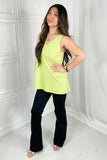 Blumin Apparel Chance of Sun Full Size Ribbed V-Neck Tank in Green - Trendsi