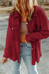 Button Down Long Sleeve Jacket - Trendsi - Flyclothing LLC