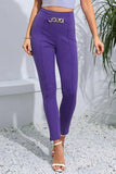 Chain Detail Slim Fit Cropped Pants - Trendsi - Flyclothing LLC