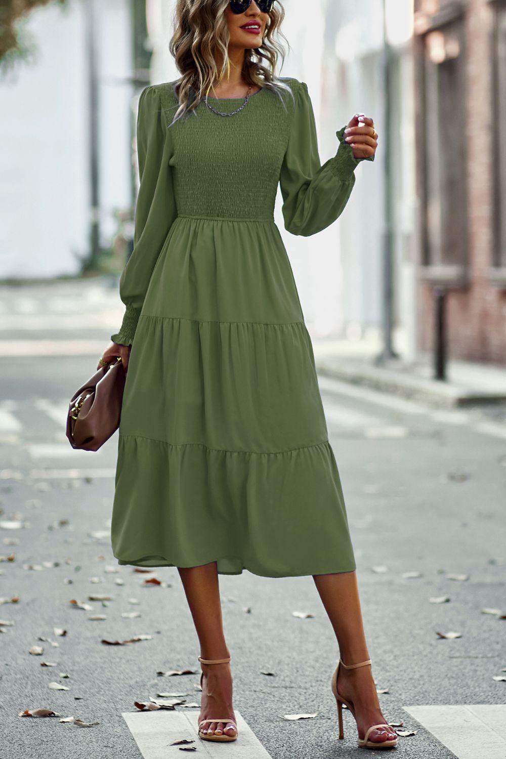 20+ White Long Sleeve Midi Dress