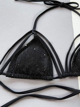 Glitter Halter Neck Strappy Two-Piece Bikini Set - Trendsi - Flyclothing LLC