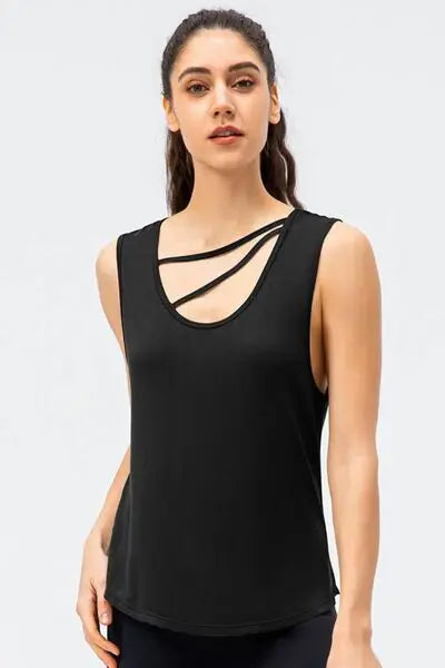 Cutout Reversible Active Tank - Trendsi - Flyclothing LLC