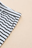 Striped Drawstring Waist Wide Leg Pants - Trendsi