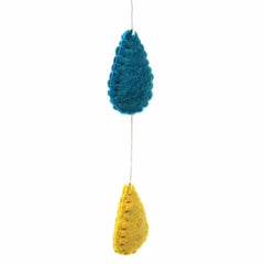 Rainbow Raindrops Felt Mobile Hanging Room Decor - Global Groove Direct