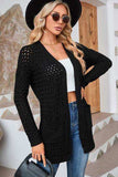 Open Front Dropped Shoulder Cardigan with Pockets - Trendsi - Flyclothing LLC