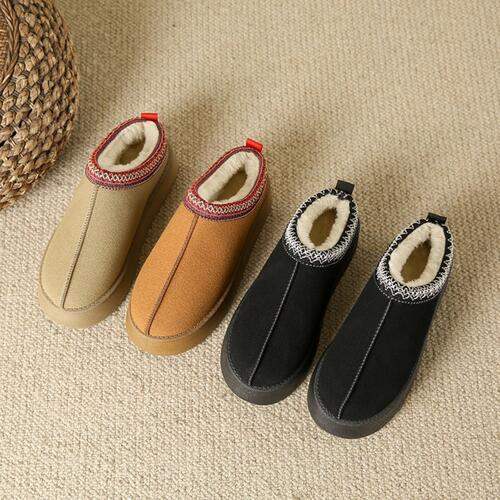 Faux Fur Center-Seam Slippers - Trendsi - Flyclothing LLC