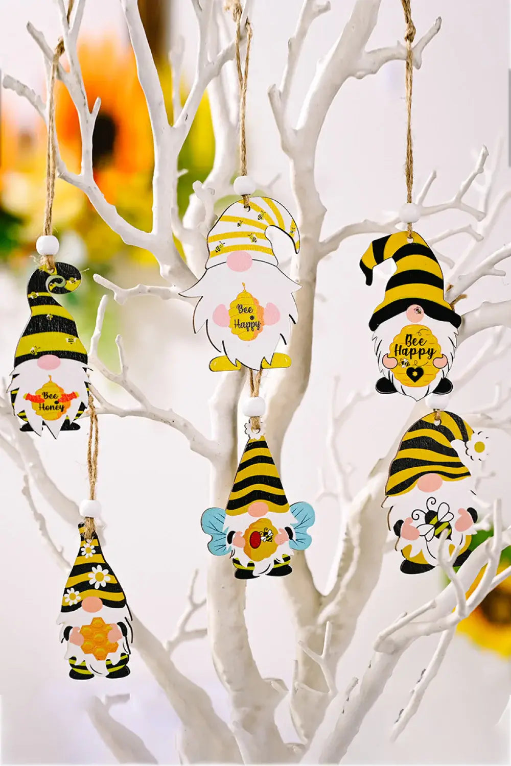 3-Pack Bee Wood Gnome Ornaments - Trendsi - Flyclothing LLC