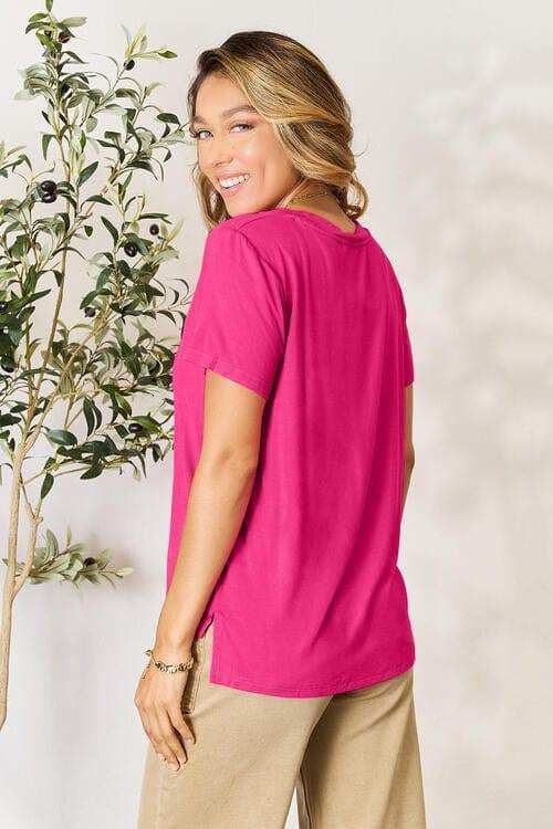 Basic Bae Full Size Round Neck Short Sleeve T-Shirt - Trendsi - Flyclothing LLC