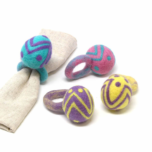 Easter Egg Napkin Rings, Set of Four Colors - Global Groove (T) - Flyclothing LLC