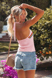 Rainbow Stripe Halter Neck Knit Tank - Trendsi - Flyclothing LLC